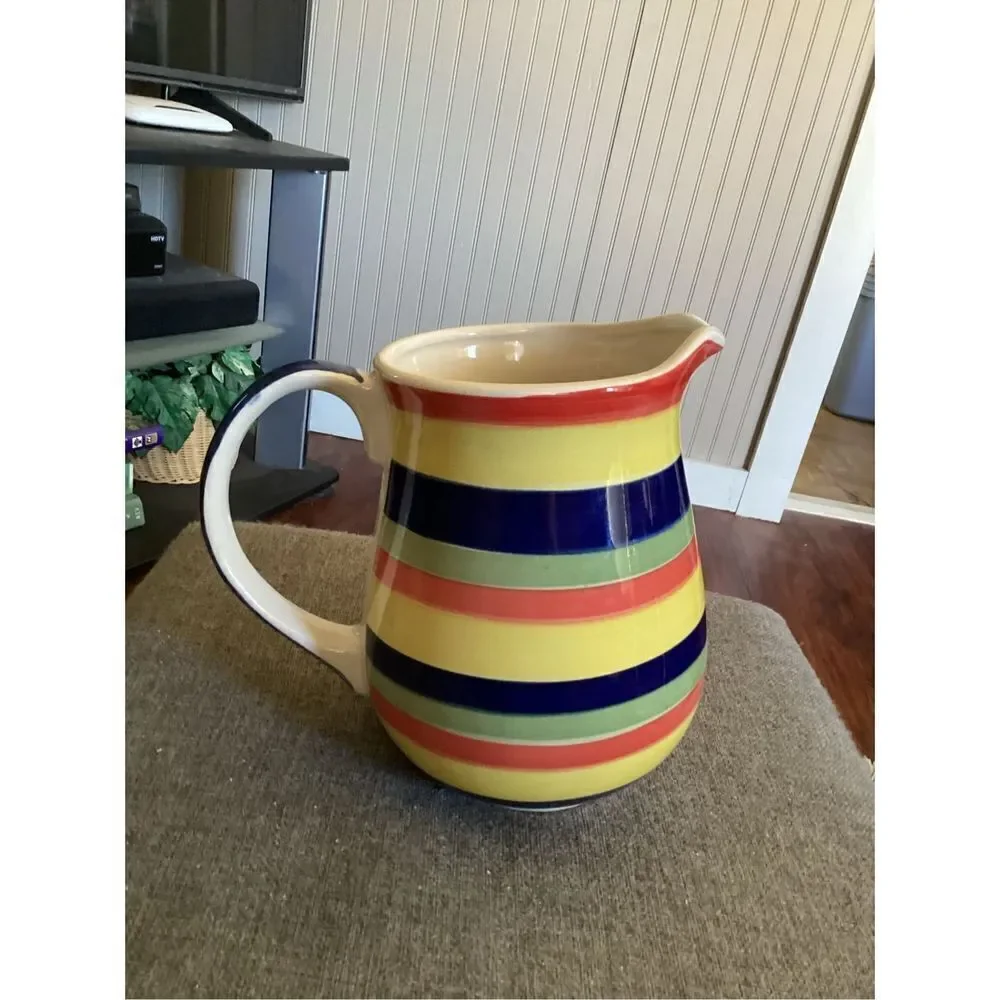 Vintage Hand Painted Swirl Pitcher
